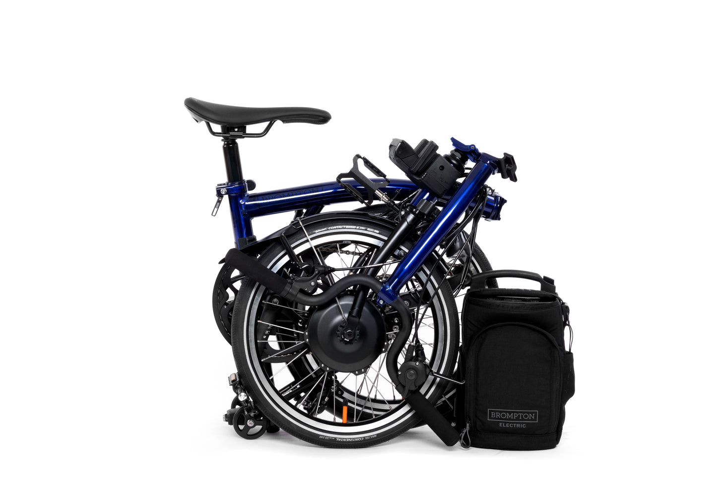 Brompton Electric P Line Bolt Blue - High, 4 Gang, Gepäckträger