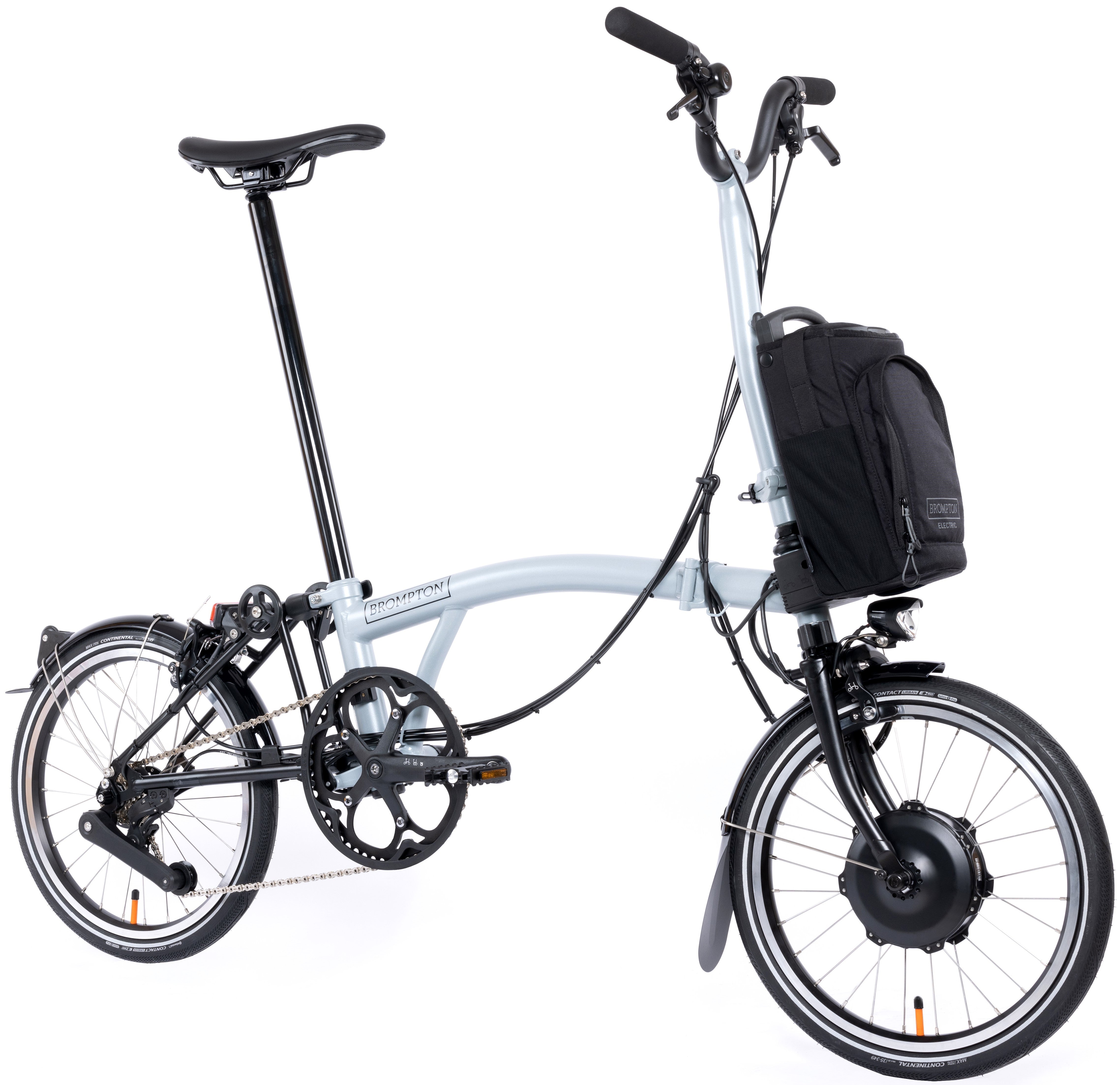 Brompton Electric P Line Lunar Ice - High, 4-Gang, Gepäckträger