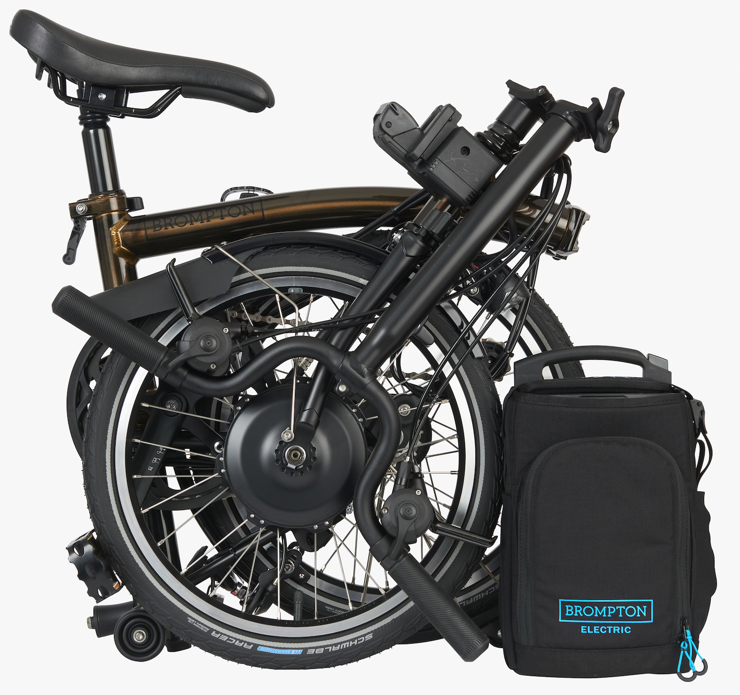 Brompton C Line Electric Black Lacquer MY24 - High, 12 Gang, Gepäckträger