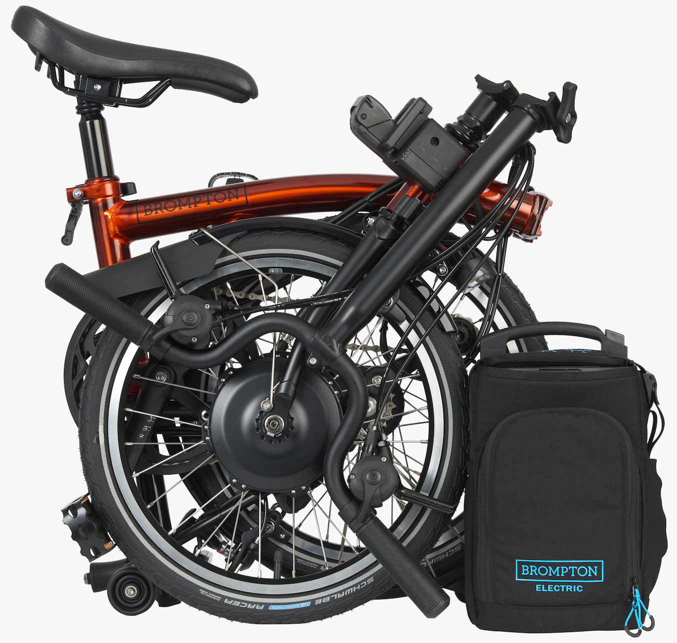 Brompton C Line Electric Flame Lacquer MY24 - Mid, 12 Gang, Gepäckträger