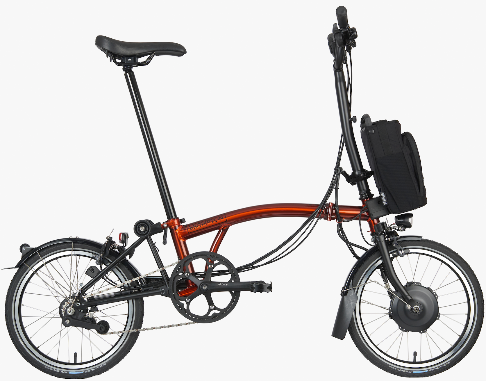 Brompton C Line Electric Flame Lacquer MY24 - Mid, 12 Gang, Gepäckträger