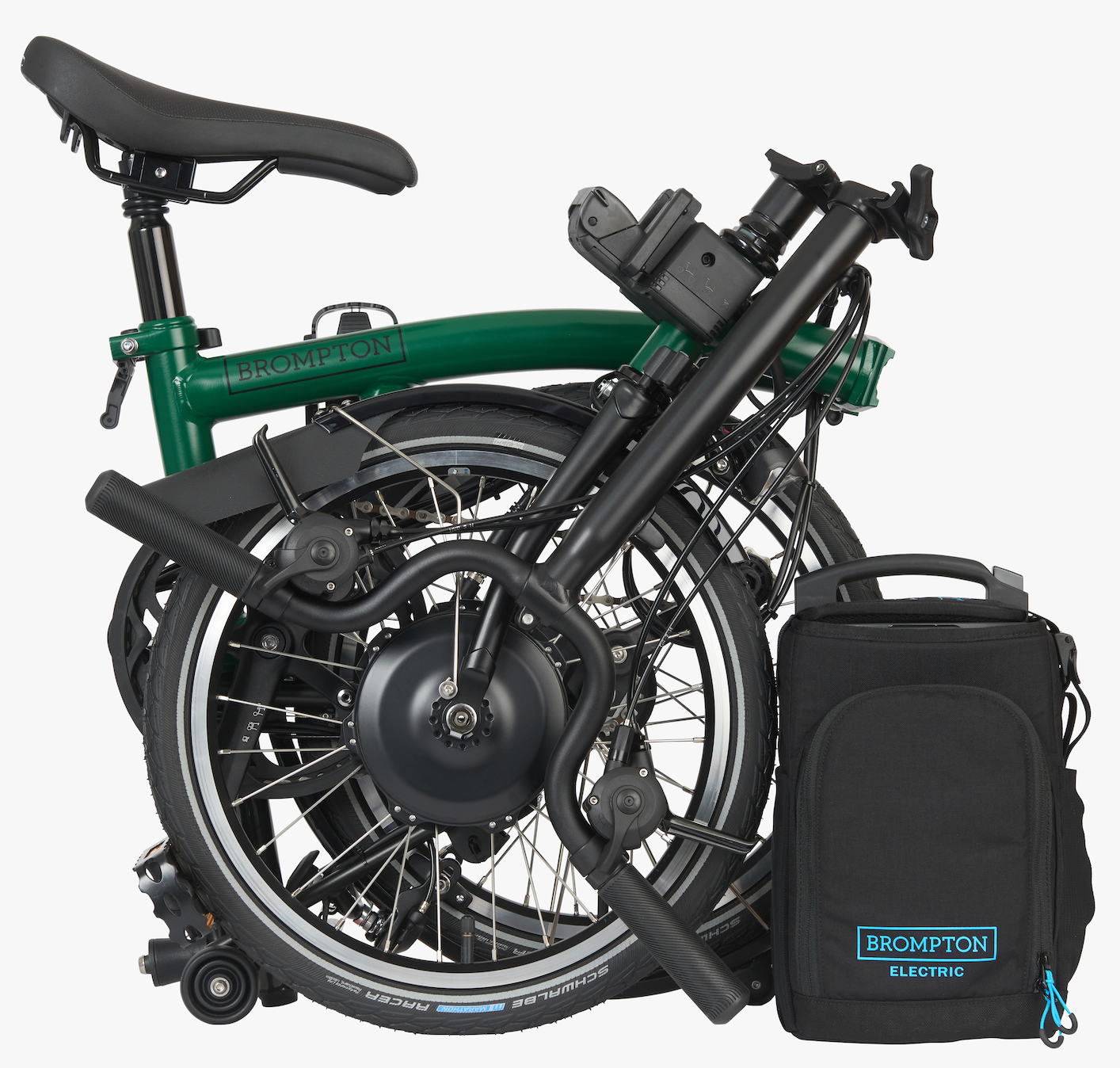 Brompton C Line Electric Racing Green - High, 12-Gang