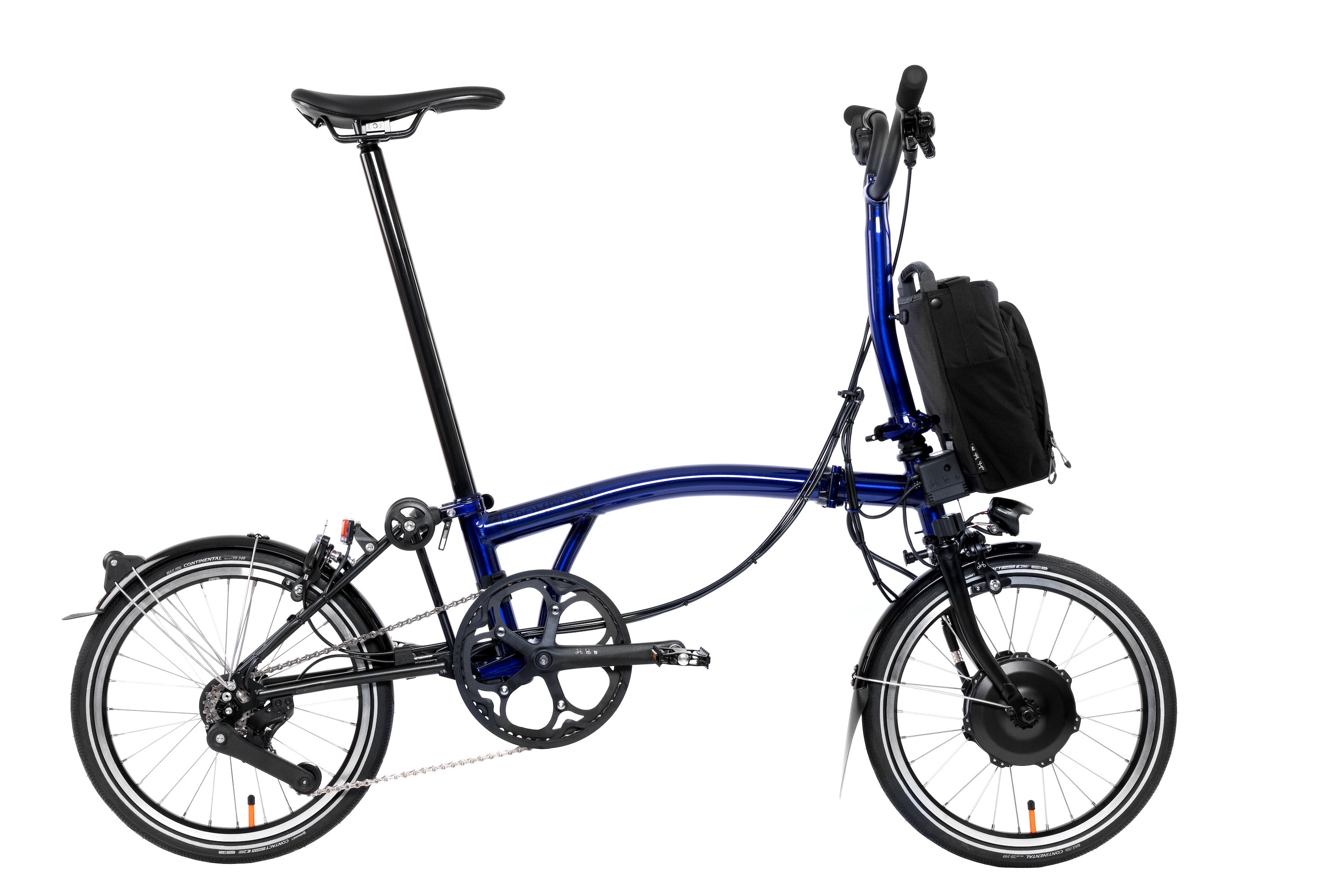 Brompton Electric P Line Bolt Blue - High, 4 Gang, Gepäckträger