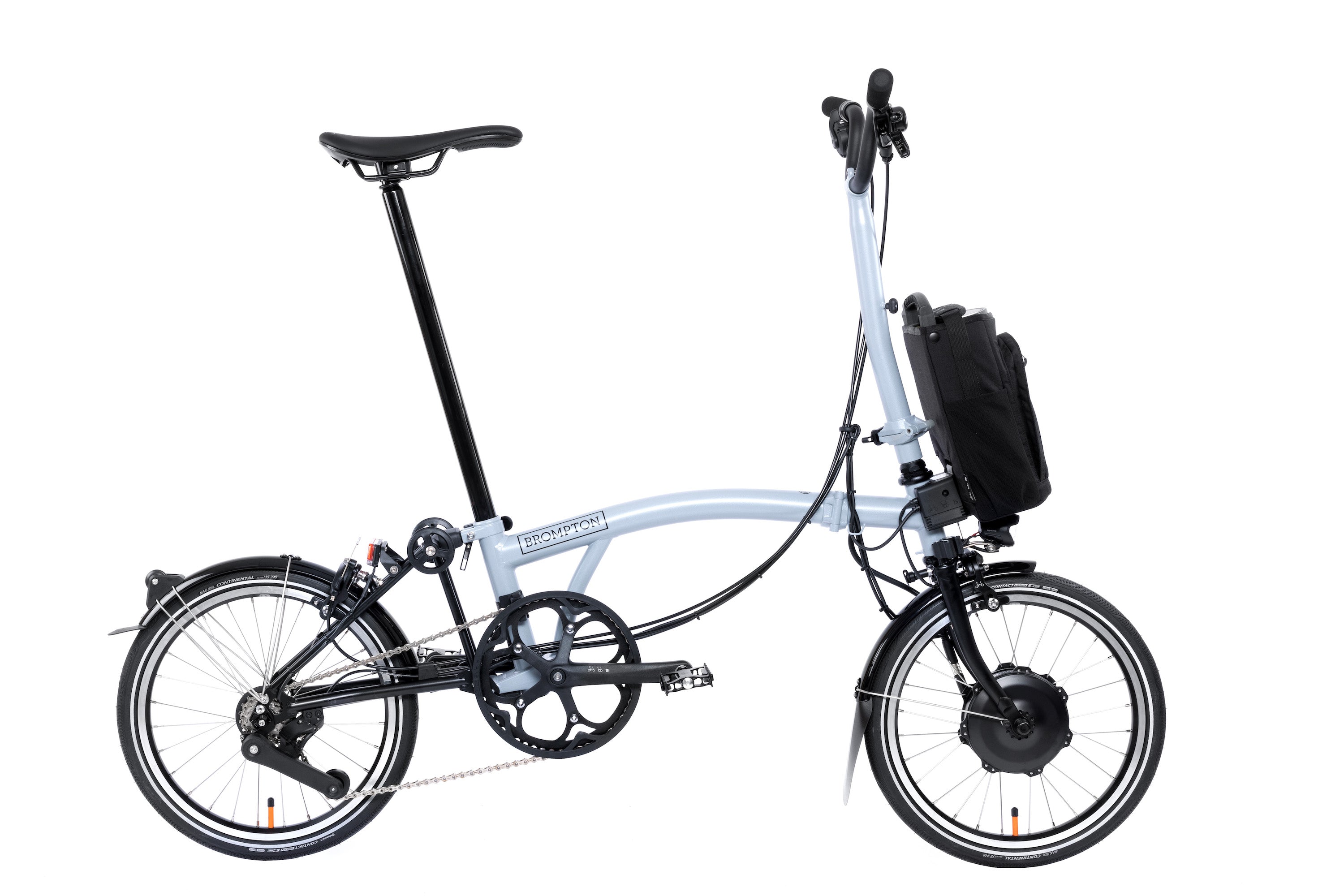 Brompton Electric P Line Lunar Ice - High, 4-Gang, Gepäckträger