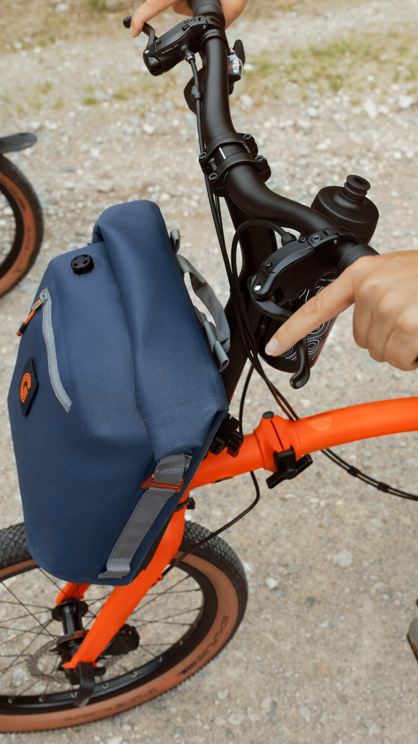 Borough Waterproof Roll Top Bag Small Navy/Grey