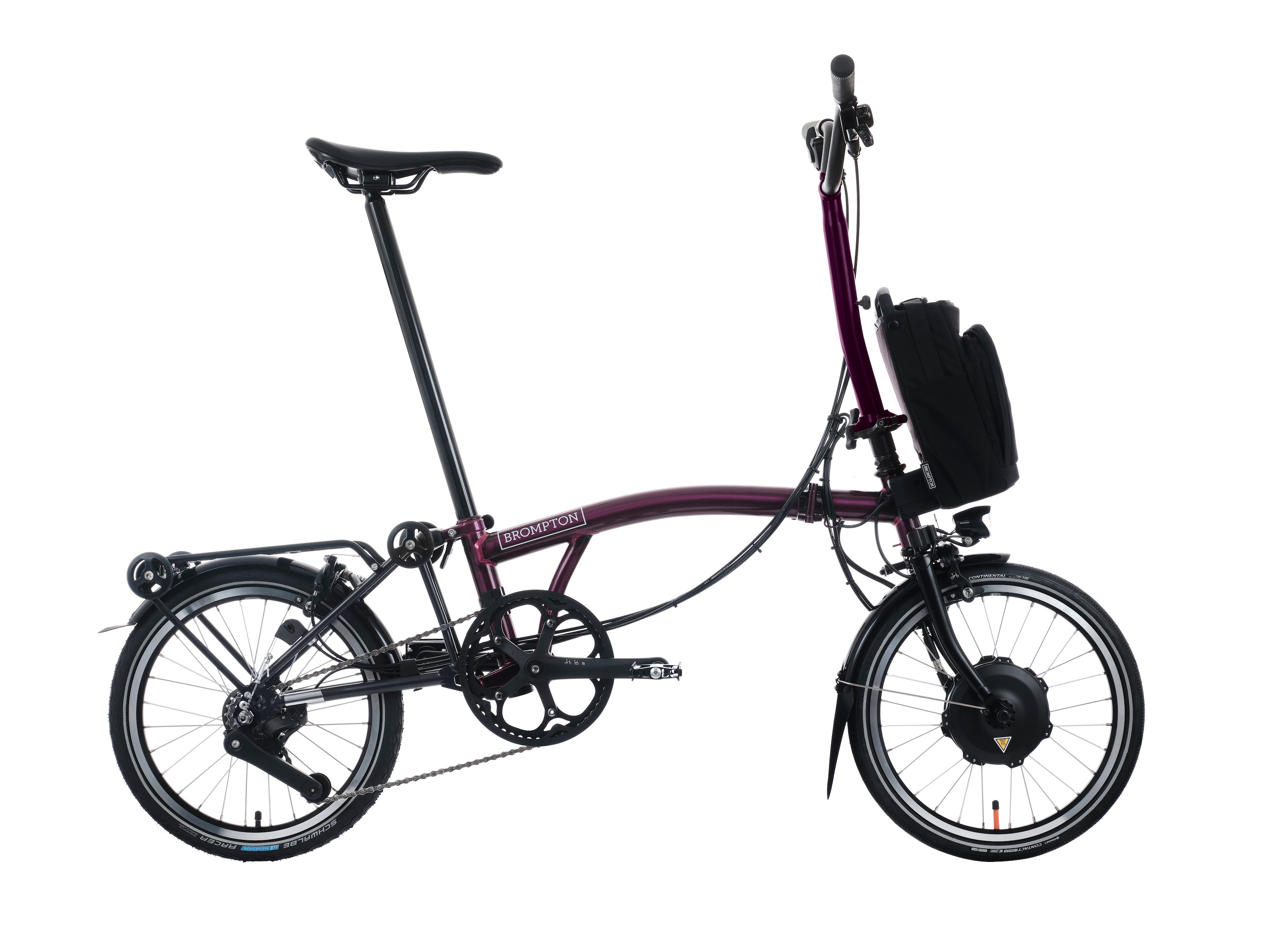 Brompton Electric P Line Amethyst Lacquer - High, 4-Gang, Gepäckträger
