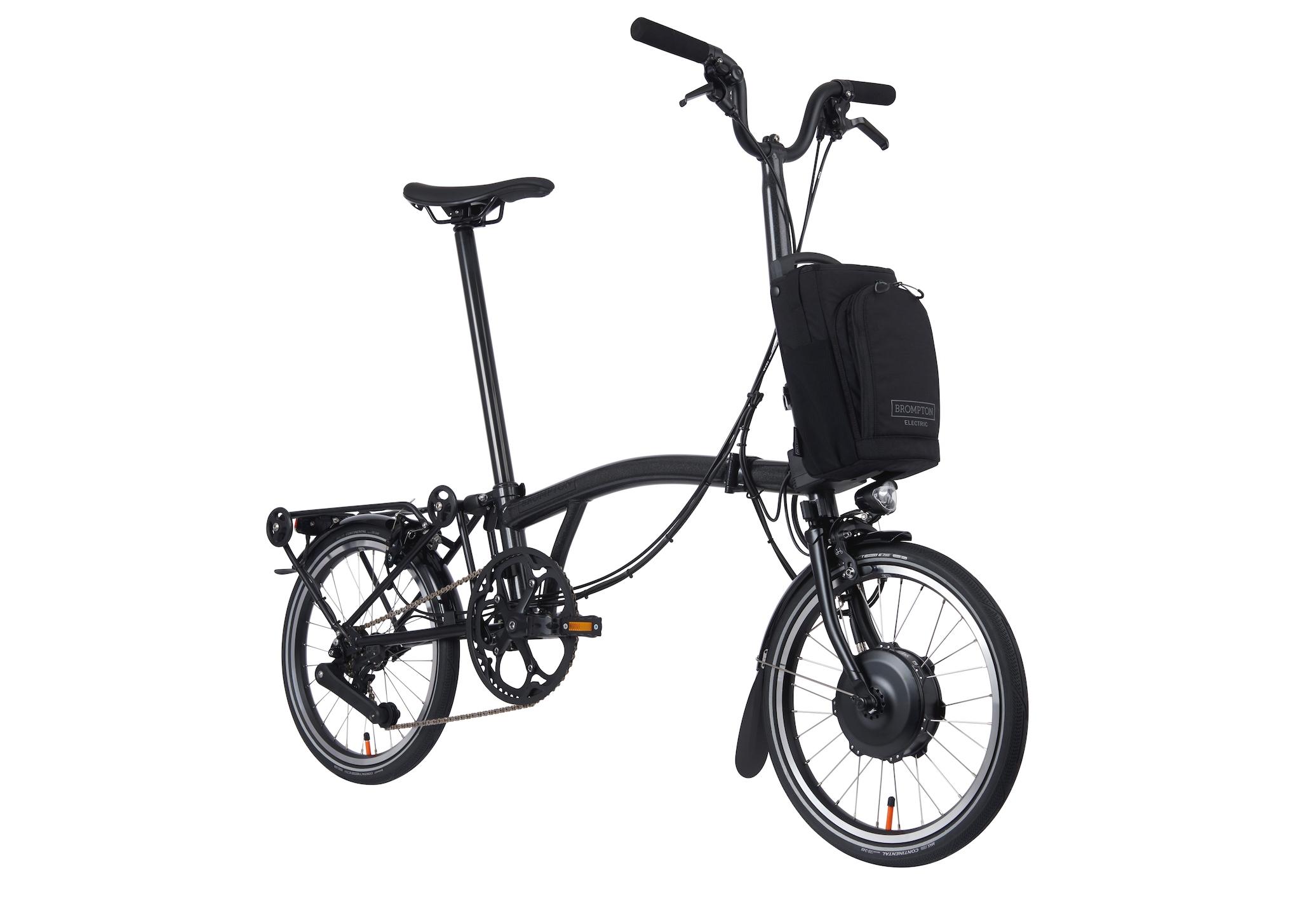 Brompton Electric P Line Midnight Black - High, 4 Gang, Gepäckträger