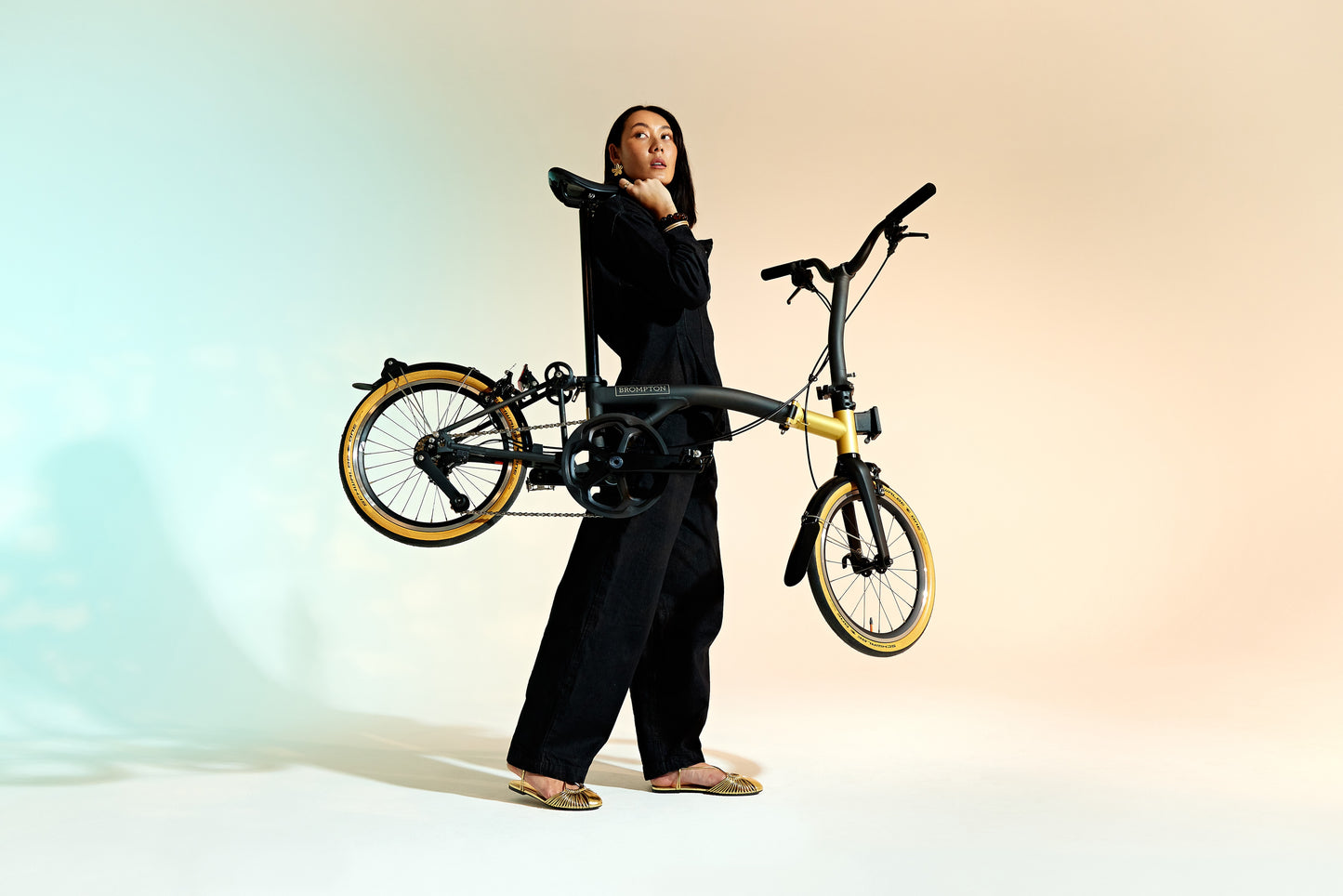 Brompton T Line Cerakote Gold Mid Lenker, 12-Gang